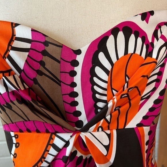 DAVID Meister printed mini slip dress pink size 8 EUC - Picture 4 of 12